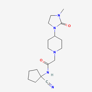 molecular formula C17H27N5O2 B2805094 N-(1-cyanocyclopentyl)-2-[4-(3-methyl-2-oxoimidazolidin-1-yl)piperidin-1-yl]acetamide CAS No. 1375218-20-4