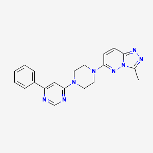 molecular formula C20H20N8 B2805115 3-Methyl-6-[4-(6-phenylpyrimidin-4-yl)piperazin-1-yl]-[1,2,4]triazolo[4,3-b]pyridazine CAS No. 2380176-37-2