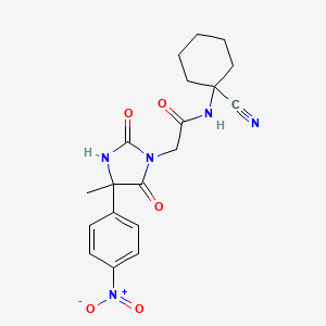 molecular formula C19H21N5O5 B2805120 N-(1-cyanocyclohexyl)-2-[4-methyl-4-(4-nitrophenyl)-2,5-dioxoimidazolidin-1-yl]acetamide CAS No. 956767-35-4
