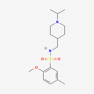 molecular formula C17H28N2O3S B2805131 N-((1-异丙基哌啶-4-基)甲基)-2-甲氧基-5-甲基苯磺酰胺 CAS No. 946383-10-4