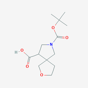 molecular formula C13H21NO5 B2805155 7-(叔丁氧羰基)-2-氧杂-7-氮杂螺[4.4]壬烷-9-羧酸 CAS No. 2089651-08-9