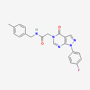 2-(1-(4-fluorophenyl)-4-oxo-1,4-dihydro-5H-pyrazolo[3,4-d]pyrimidin-5-yl)-N-(4-methylbenzyl)acetamide