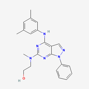 2-[{4-[(3,5-dimethylphenyl)amino]-1-phenyl-1H-pyrazolo[3,4-d]pyrimidin-6-yl}(methyl)amino]ethanol