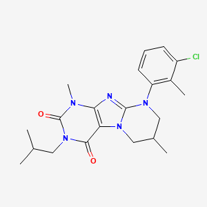 9-(3-Chloro-2-methylphenyl)-1,7-dimethyl-3-(2-methylpropyl)-7,8-dihydro-6H-purino[7,8-a]pyrimidine-2,4-dione