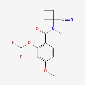 molecular formula C15H16F2N2O3 B2805172 N-(1-Cyanocyclobutyl)-2-(difluoromethoxy)-4-methoxy-N-methylbenzamide CAS No. 1645469-78-8