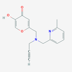 5-Hydroxy-2-[[(6-methylpyridin-2-yl)methyl-prop-2-ynylamino]methyl]pyran-4-one