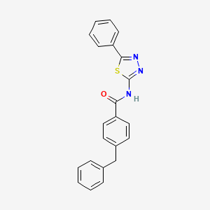 molecular formula C22H17N3OS B2805190 4-benzyl-N-(5-phenyl-1,3,4-thiadiazol-2-yl)benzamide CAS No. 392243-33-3