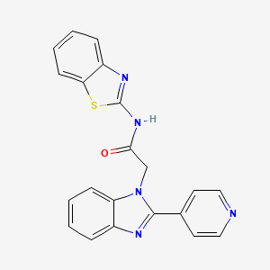molecular formula C21H15N5OS B2805204 N-(benzo[d]thiazol-2-yl)-2-(2-(pyridin-4-yl)-1H-benzo[d]imidazol-1-yl)acetamide CAS No. 1105241-24-4