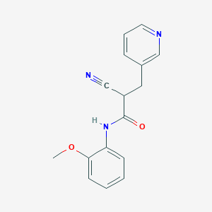 molecular formula C16H15N3O2 B2805211 2-氰基-N-(2-甲氧基苯基)-3-吡啶-3-基丙酰胺 CAS No. 483359-50-8