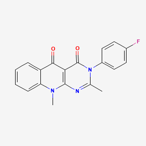 molecular formula C19H14FN3O2 B2805213 3-(4-fluorophenyl)-2,10-dimethylpyrimido[4,5-b]quinoline-4,5(3H,10H)-dione CAS No. 899385-53-6
