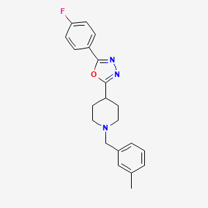 molecular formula C21H22FN3O B2805215 2-(4-Fluorophenyl)-5-(1-(3-methylbenzyl)piperidin-4-yl)-1,3,4-oxadiazole CAS No. 1351597-35-7