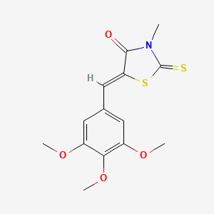 molecular formula C14H15NO4S2 B2805222 (5Z)-3-甲基-2-硫代-5-[(3,4,5-三甲氧基苯基)甲基亚甲基]-1,3-噻唑烷-4-酮 CAS No. 152819-52-8