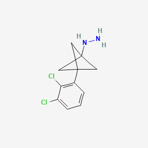 molecular formula C11H12Cl2N2 B2805230 [3-(2,3-Dichlorophenyl)-1-bicyclo[1.1.1]pentanyl]hydrazine CAS No. 2287268-72-6
