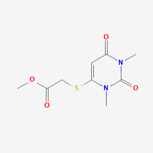 molecular formula C9H12N2O4S B2805242 Methyl [(1,3-dimethyl-2,6-dioxo-1,2,3,6-tetrahydropyrimidin-4-yl)thio]acetate CAS No. 494763-49-4
