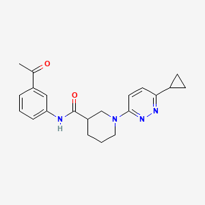 molecular formula C21H24N4O2 B2805243 N-(3-acetylphenyl)-1-(6-cyclopropylpyridazin-3-yl)piperidine-3-carboxamide CAS No. 2320663-75-8