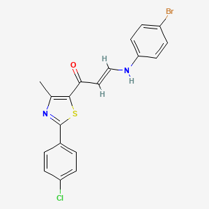 molecular formula C19H14BrClN2OS B2805247 (E)-3-(4-bromoanilino)-1-[2-(4-chlorophenyl)-4-methyl-1,3-thiazol-5-yl]prop-2-en-1-one CAS No. 478064-92-5