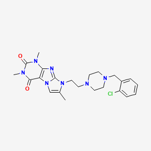 8-(2-{4-[(2-Chlorophenyl)methyl]piperazinyl}ethyl)-1,3,7-trimethyl-1,3,5-trihy dro-4-imidazolino[1,2-h]purine-2,4-dione