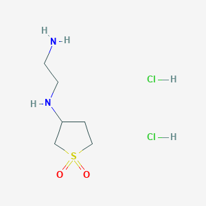 molecular formula C6H16Cl2N2O2S B2805251 3-((2-Aminoethyl)amino)tetrahydrothiophene 1,1-dioxide dihydrochloride CAS No. 329325-10-2