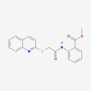 molecular formula C19H16N2O3S B2805252 Methyl 2-(2-(2-quinolylthio)acetylamino)benzoate CAS No. 852698-72-7