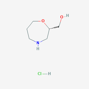 molecular formula C6H14ClNO2 B2805265 (S)-(1,4-Oxazepan-2-yl)methanol hydrochloride CAS No. 1956434-64-2