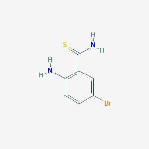 molecular formula C7H7BrN2S B2805271 2-Amino-5-bromobenzenecarbothioamide CAS No. 1108656-95-6