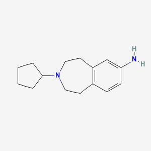 molecular formula C15H22N2 B2805278 3-Cyclopentyl-1,2,4,5-tetrahydro-3-benzazepin-7-amine CAS No. 854679-17-7