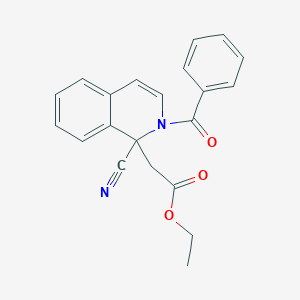 molecular formula C21H18N2O3 B280528 Ethyl(2-benzoyl-1-cyano-1,2-dihydro-1-isoquinolinyl)acetate 