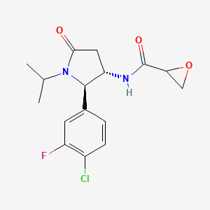 N-[(2R,3S)-2-(4-Chloro-3-fluorophenyl)-5-oxo-1-propan-2-ylpyrrolidin-3-yl]oxirane-2-carboxamide