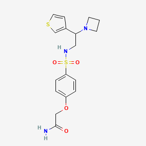 molecular formula C17H21N3O4S2 B2805284 2-(4-(N-(2-(azetidin-1-yl)-2-(thiophen-3-yl)ethyl)sulfamoyl)phenoxy)acetamide CAS No. 2034598-19-9