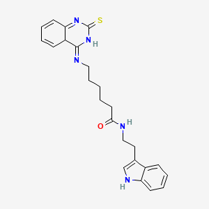 molecular formula C24H27N5OS B2805287 N-[2-(1H-吲哚-3-基)乙基]-6-[(2-硫酰基-1,2-二氢喹嗪-4-基)氨基]己酰胺 CAS No. 689266-40-8