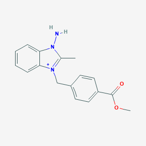 molecular formula C17H18N3O2+ B280529 1-amino-3-[4-(methoxycarbonyl)benzyl]-2-methyl-3H-benzimidazol-1-ium 