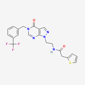 N-(2-(4-oxo-5-(3-(trifluoromethyl)benzyl)-4,5-dihydro-1H-pyrazolo[3,4-d]pyrimidin-1-yl)ethyl)-2-(thiophen-2-yl)acetamide