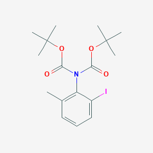 molecular formula C17H24INO4 B2805295 N,N-双-丁酰甲酰-2-碘-6-甲基苯胺 CAS No. 2055840-80-5