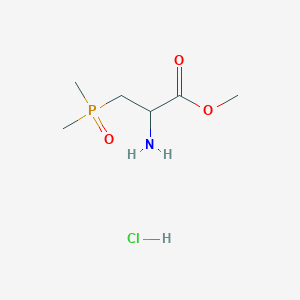 molecular formula C6H15ClNO3P B2805302 甲基-2-氨基-3-二甲基磷酰基丙酸酯；盐酸盐 CAS No. 2567495-37-6