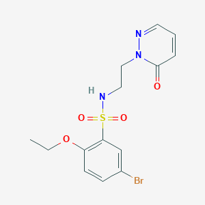 molecular formula C14H16BrN3O4S B2805312 5-bromo-2-ethoxy-N-(2-(6-oxopyridazin-1(6H)-yl)ethyl)benzenesulfonamide CAS No. 1049495-28-4