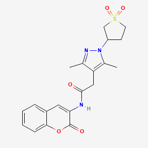 2-(1-(1,1-dioxidotetrahydrothiophen-3-yl)-3,5-dimethyl-1H-pyrazol-4-yl)-N-(2-oxo-2H-chromen-3-yl)acetamide