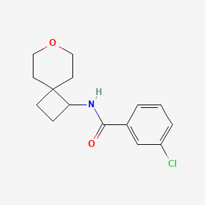 molecular formula C15H18ClNO2 B2805318 3-chloro-N-(7-oxaspiro[3.5]nonan-1-yl)benzamide CAS No. 2310015-85-9