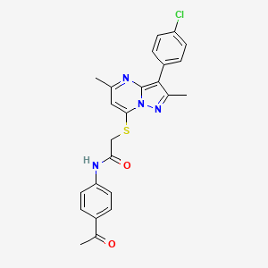 N-(4-acetylphenyl)-2-{[3-(4-chlorophenyl)-2,5-dimethylpyrazolo[1,5-a]pyrimidin-7-yl]sulfanyl}acetamide