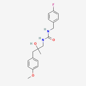 molecular formula C19H23FN2O3 B2805327 1-(4-Fluorobenzyl)-3-(2-hydroxy-3-(4-methoxyphenyl)-2-methylpropyl)urea CAS No. 1396714-28-5