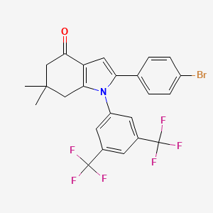 1-(3,5-Bis(trifluoromethyl)phenyl)-2-(4-bromophenyl)-6,6-dimethyl-5,6,7-trihydroindol-4-one