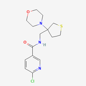 6-chloro-N-{[3-(morpholin-4-yl)thiolan-3-yl]methyl}pyridine-3-carboxamide