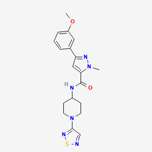 molecular formula C19H22N6O2S B2805334 3-(3-methoxyphenyl)-1-methyl-N-[1-(1,2,5-thiadiazol-3-yl)piperidin-4-yl]-1H-pyrazole-5-carboxamide CAS No. 2097869-06-0