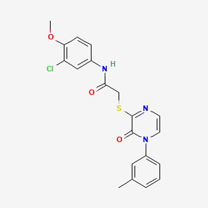 molecular formula C20H18ClN3O3S B2805338 N-(3-chloro-4-methoxyphenyl)-2-[4-(3-methylphenyl)-3-oxopyrazin-2-yl]sulfanylacetamide CAS No. 932301-00-3