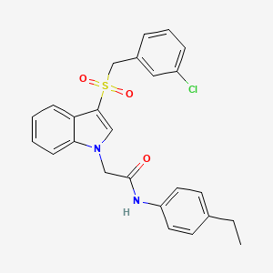 molecular formula C25H23ClN2O3S B2805355 2-(3-((3-chlorobenzyl)sulfonyl)-1H-indol-1-yl)-N-(4-ethylphenyl)acetamide CAS No. 893285-11-5