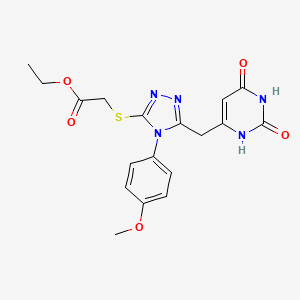 ethyl 2-[[5-[(2,4-dioxo-1H-pyrimidin-6-yl)methyl]-4-(4-methoxyphenyl)-1,2,4-triazol-3-yl]sulfanyl]acetate