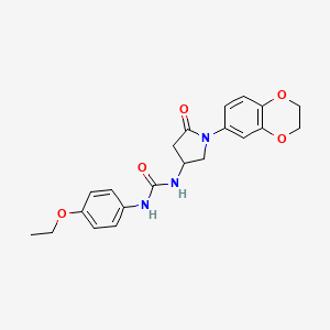 1-(1-(2,3-Dihydrobenzo[b][1,4]dioxin-6-yl)-5-oxopyrrolidin-3-yl)-3-(4-ethoxyphenyl)urea