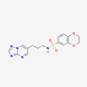 N-(3-([1,2,4]triazolo[1,5-a]pyrimidin-6-yl)propyl)-2,3-dihydrobenzo[b][1,4]dioxine-6-sulfonamide