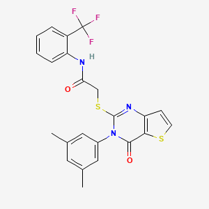 2-{[3-(3,5-dimethylphenyl)-4-oxo-3,4-dihydrothieno[3,2-d]pyrimidin-2-yl]sulfanyl}-N-[2-(trifluoromethyl)phenyl]acetamide