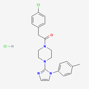 2-(4-chlorophenyl)-1-(4-(1-(p-tolyl)-1H-imidazol-2-yl)piperazin-1-yl)ethanone hydrochloride