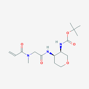 molecular formula C16H27N3O5 B2805373 Tert-butyl N-[(3R,4R)-4-[[2-[methyl(prop-2-enoyl)amino]acetyl]amino]oxan-3-yl]carbamate CAS No. 2361705-88-4